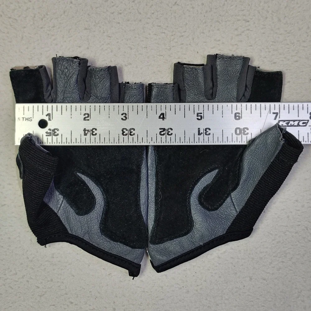 Harbinger Women Weightlifting Gloves Black Gray Leather Padded Gym Training Medi - Picture 5 of 7